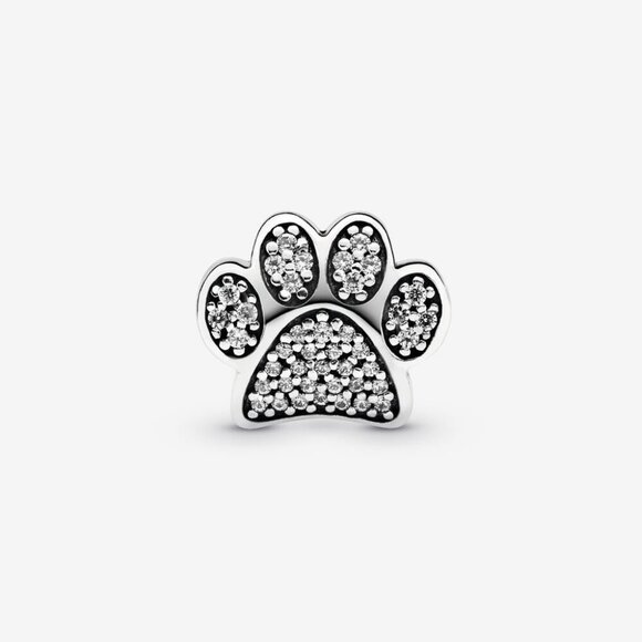 Pandora Dog Paw Print Charm with Clear - Picture 2 of 4